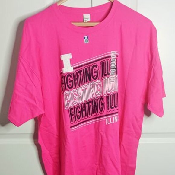 NEW Hanes Pink Fighting Illini Women's Tee available in 2XL University of Illino - Picture 1 of 3